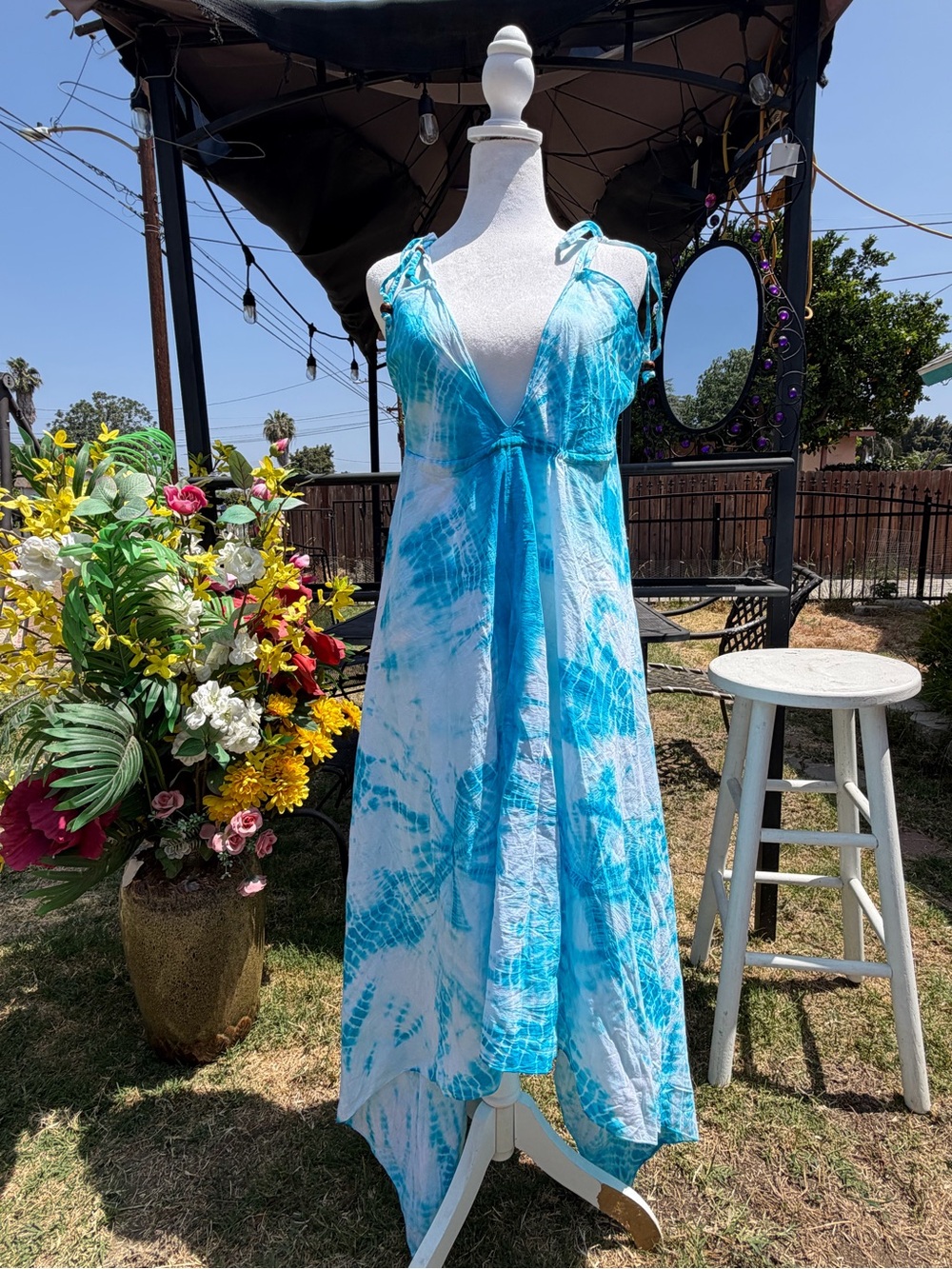 Othr Blue and White Tie-Dye Sundress